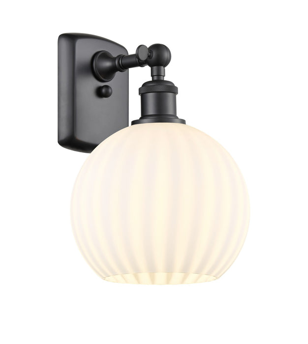 Innovations 516-1W-BK-G1217-8WV LED Wall Sconce, Matte Black