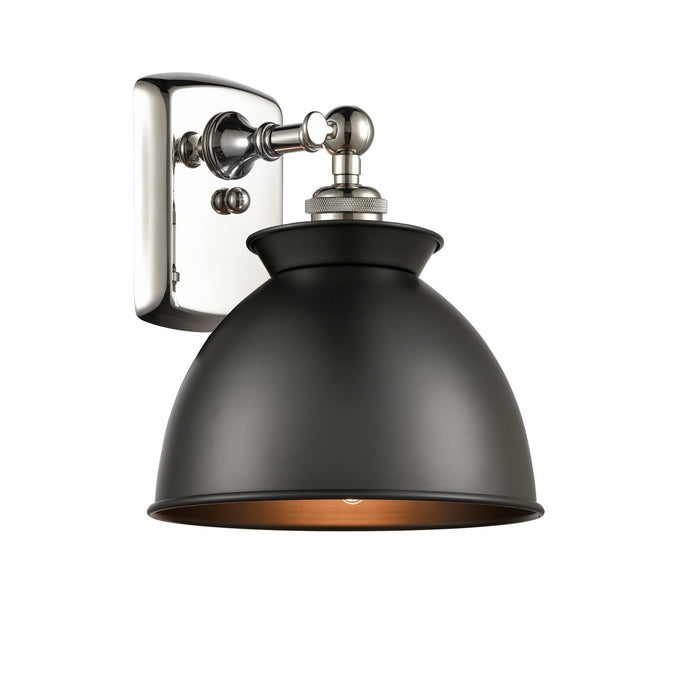 Innovations 516-1W-PN-M14-BK One Light Wall Sconce, Polished Nickel
