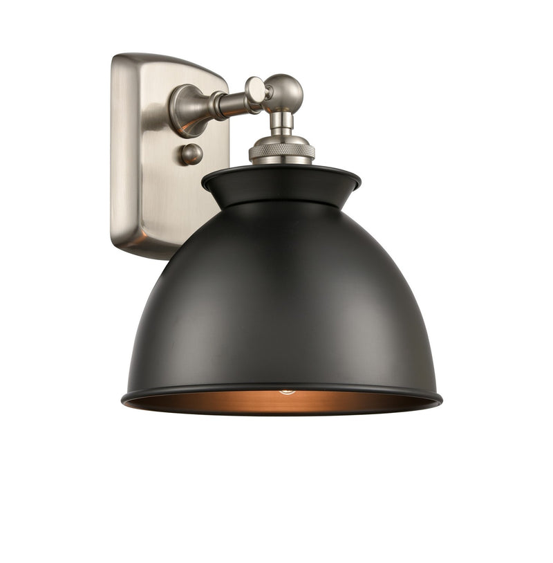 Innovations 516-1W-SN-M14-BK One Light Wall Sconce, Brushed Satin Nickel