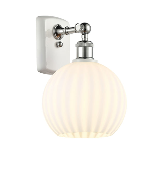 Innovations 516-1W-WPC-G1217-8WV LED Wall Sconce, White Polished Chrome