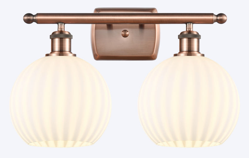 Innovations 516-2W-AC-G1217-8WV LED Bath Vanity, Antique Copper