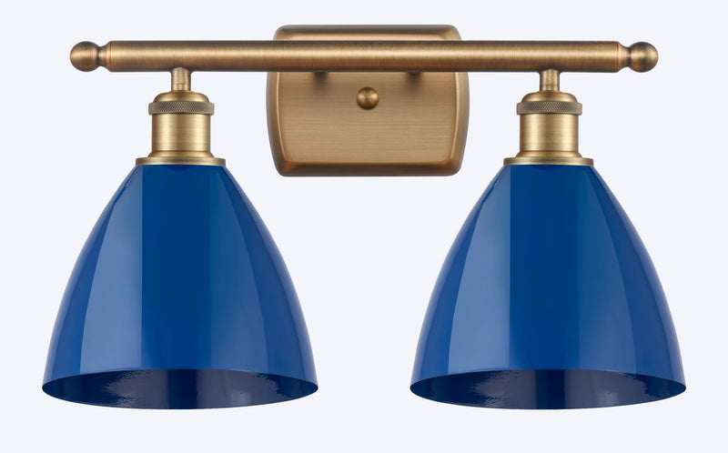 Innovations 516-2W-BB-MBD-75-BL Two Light Bath Vanity, Brushed Brass
