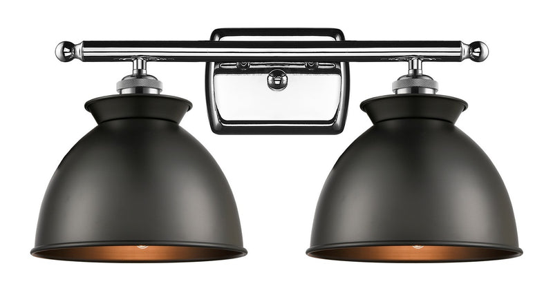 Innovations 516-2W-PC-M14-BK Two Light Bath Vanity, Polished Chrome