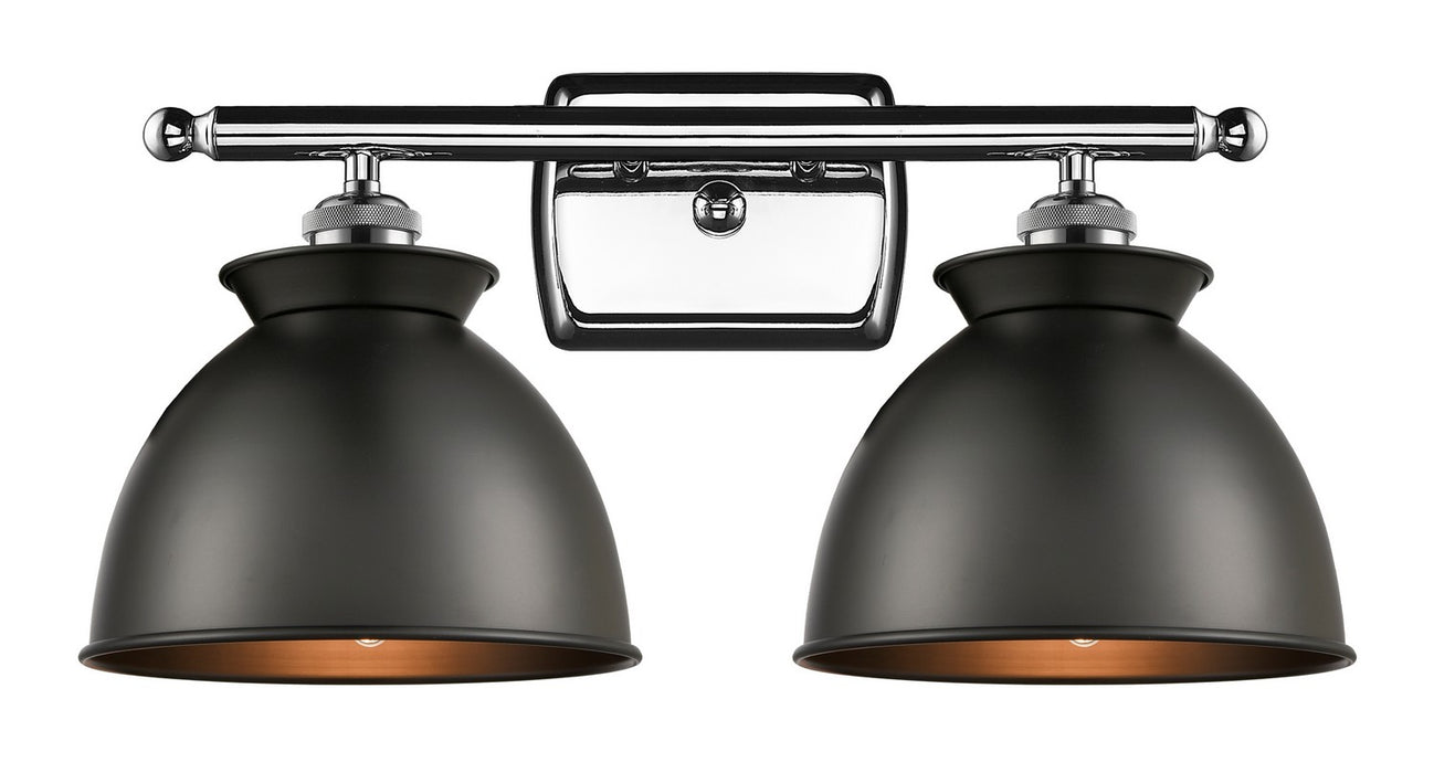Innovations 516-2W-PC-M14-BK Two Light Bath Vanity, Polished Chrome