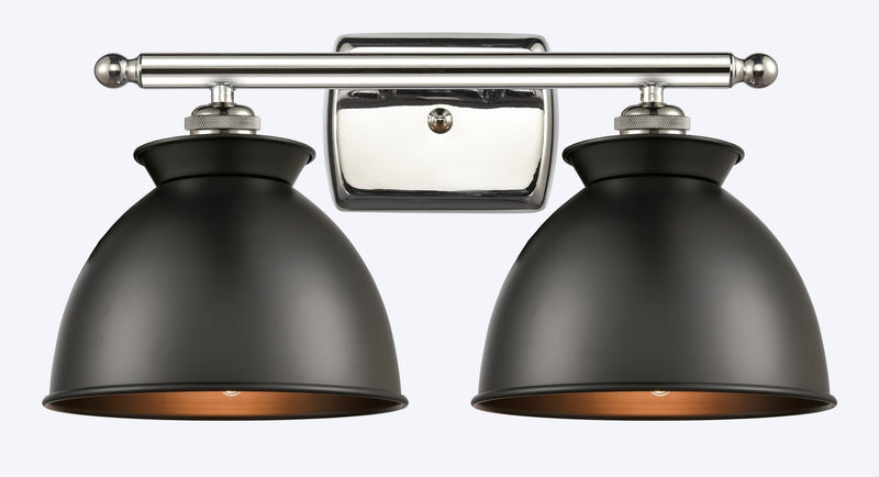 Innovations 516-2W-PN-M14-BK Two Light Bath Vanity, Polished Nickel