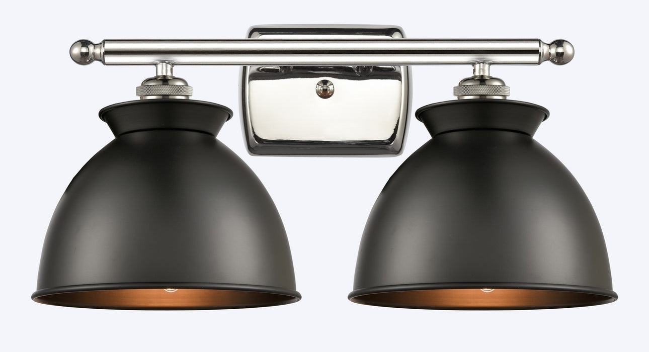 Innovations 516-2W-PN-M14-BK Two Light Bath Vanity, Polished Nickel