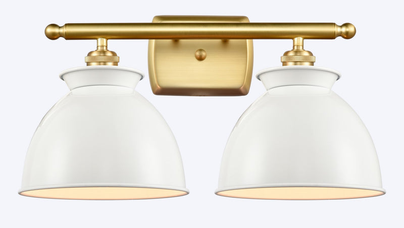 Innovations 516-2W-SG-M14-W Two Light Bath Vanity, Satin Gold