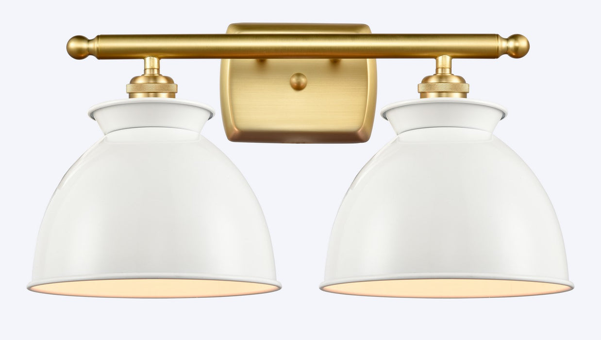 Innovations 516-2W-SG-M14-W Two Light Bath Vanity, Satin Gold