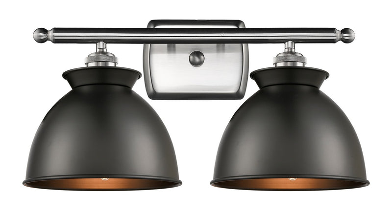 Innovations 516-2W-SN-M14-BK Two Light Bath Vanity, Brushed Satin Nickel