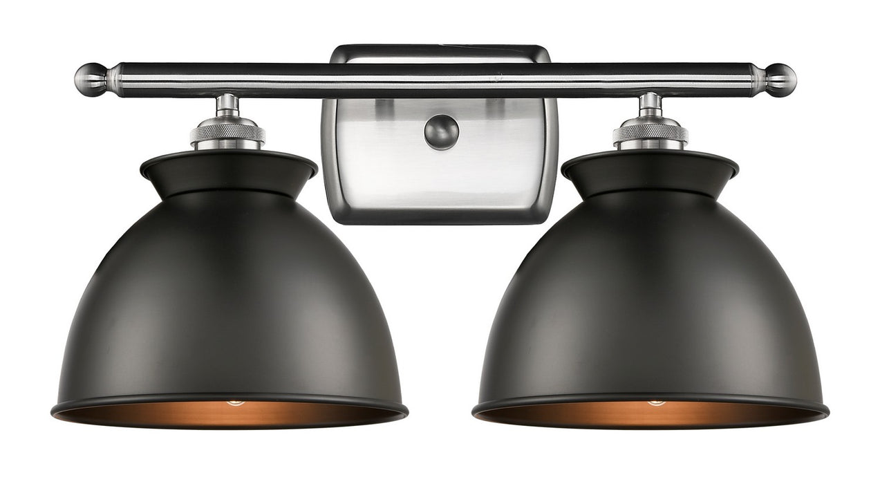 Innovations 516-2W-SN-M14-BK Two Light Bath Vanity, Brushed Satin Nickel