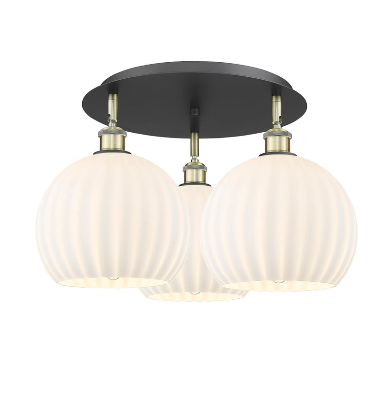 Innovations 516-3C-BAB-G1217-10WV LED Flush Mount, Black Antique Brass