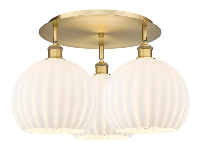 Innovations 516-3C-BB-G1217-10WV LED Flush Mount, Brushed Brass