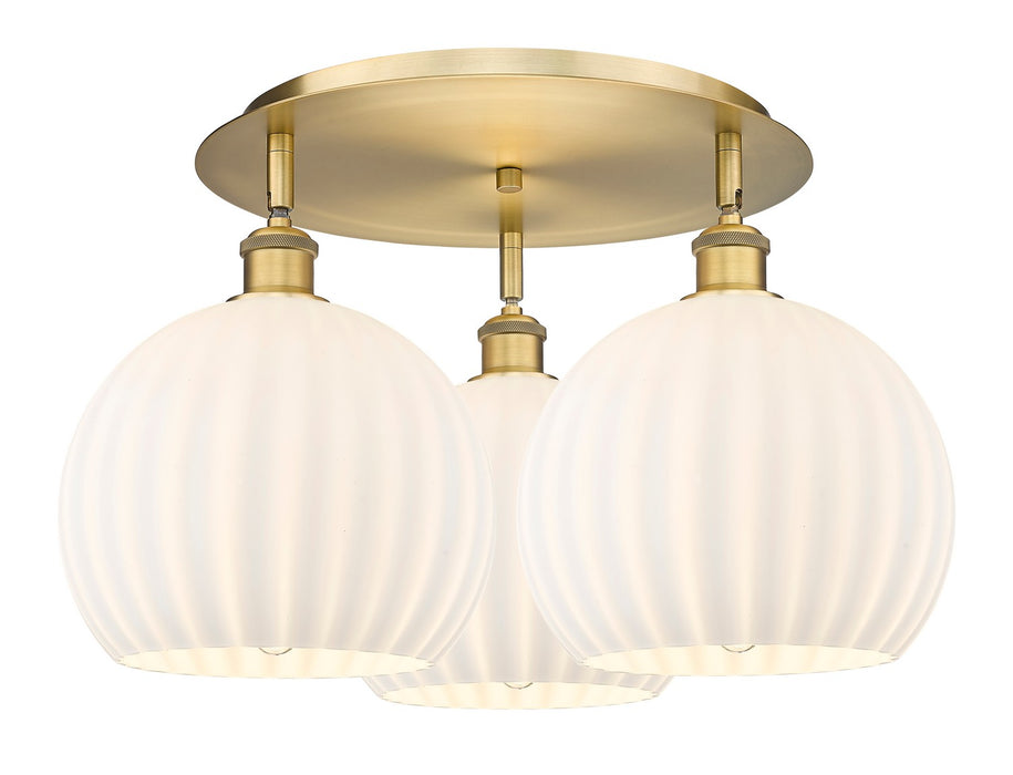 Innovations 516-3C-BB-G1217-10WV LED Flush Mount, Brushed Brass