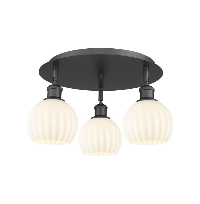 Innovations 516-3C-BK-G1217-6WV LED Flush Mount, Matte Black