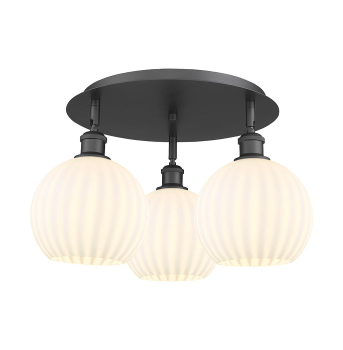 Innovations 516-3C-BK-G1217-8WV LED Flush Mount, Matte Black