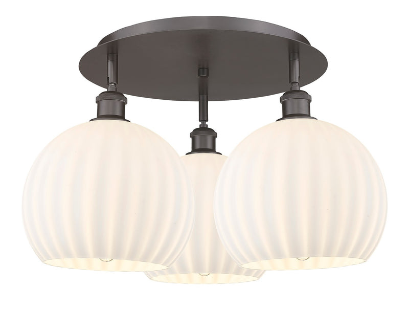 Innovations 516-3C-OB-G1217-10WV LED Flush Mount, Oil Rubbed Bronze