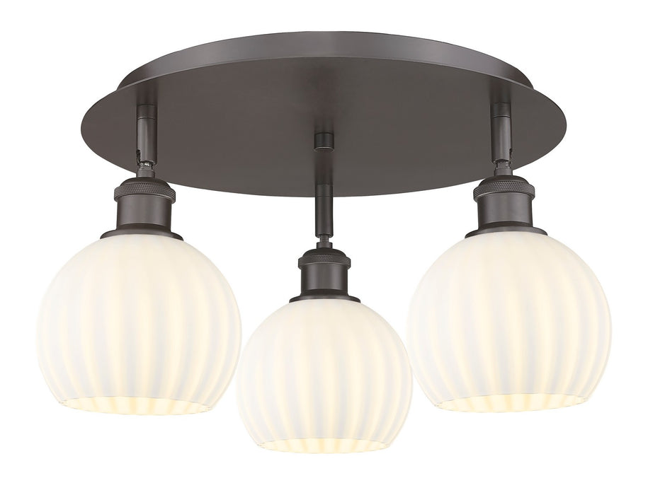 Innovations 516-3C-OB-G1217-6WV LED Flush Mount, Oil Rubbed Bronze