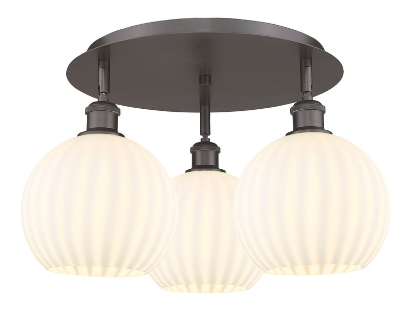 Innovations 516-3C-OB-G1217-8WV LED Flush Mount, Oil Rubbed Bronze