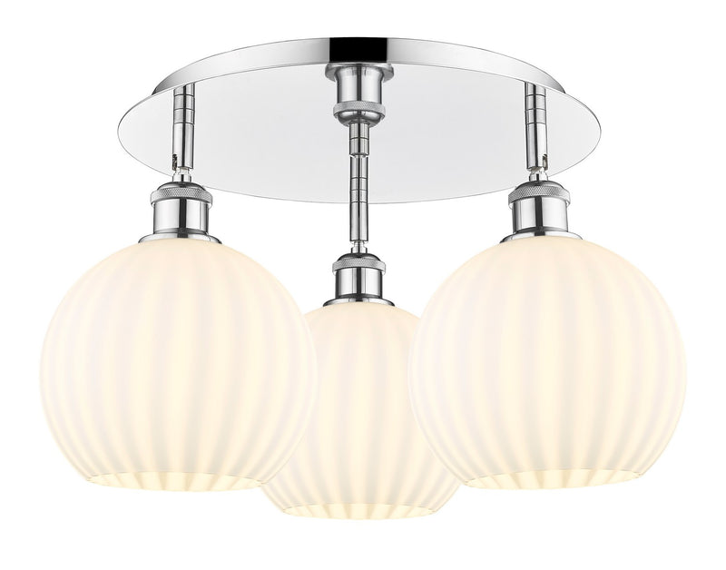 Innovations 516-3C-PC-G1217-8WV LED Flush Mount, Polished Chrome