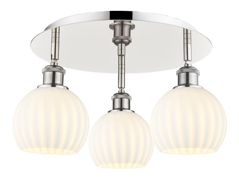 Innovations 516-3C-PN-G1217-6WV LED Flush Mount, Polished Nickel