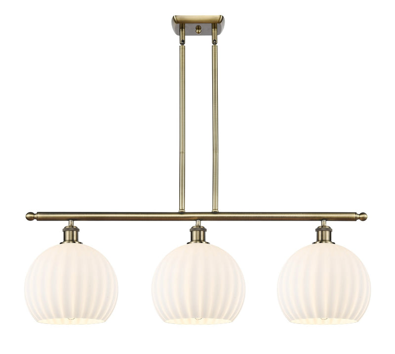 Innovations 516-3I-AB-G1217-10WV LED Island Pendant, Antique Brass