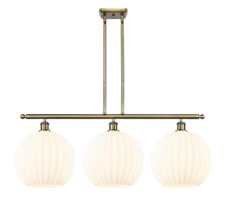 Innovations 516-3I-AB-G1217-12WV LED Island Pendant, Antique Brass
