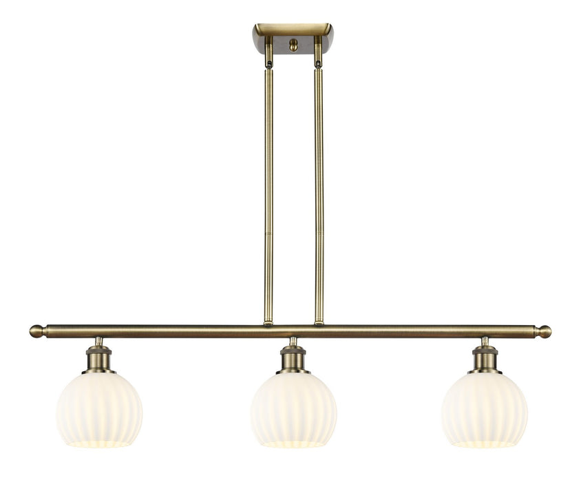 Innovations 516-3I-AB-G1217-6WV LED Island Pendant, Antique Brass