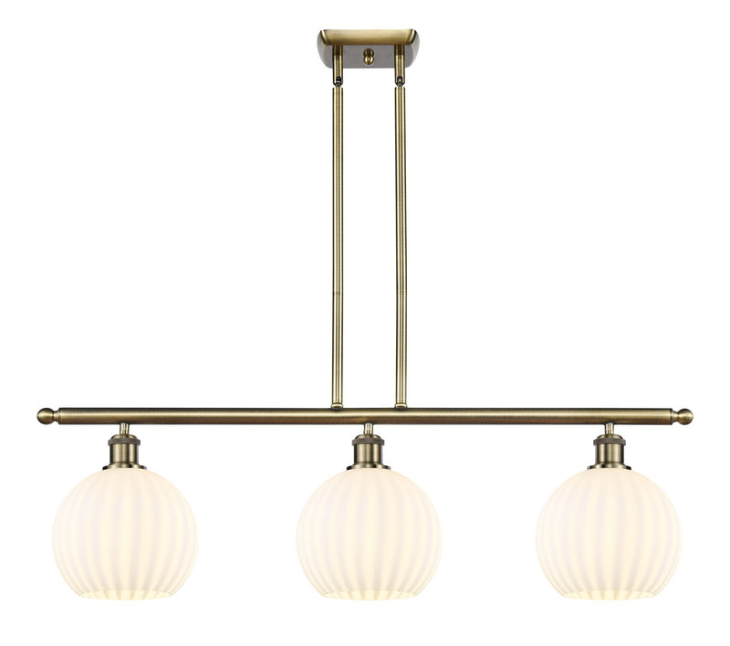 Innovations 516-3I-AB-G1217-8WV LED Island Pendant, Antique Brass