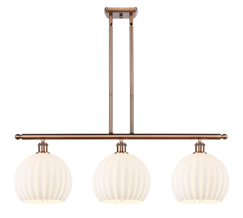 Innovations 516-3I-AC-G1217-10WV LED Island Pendant, Antique Copper