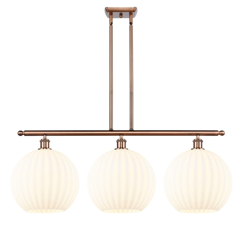 Innovations 516-3I-AC-G1217-12WV LED Island Pendant, Antique Copper