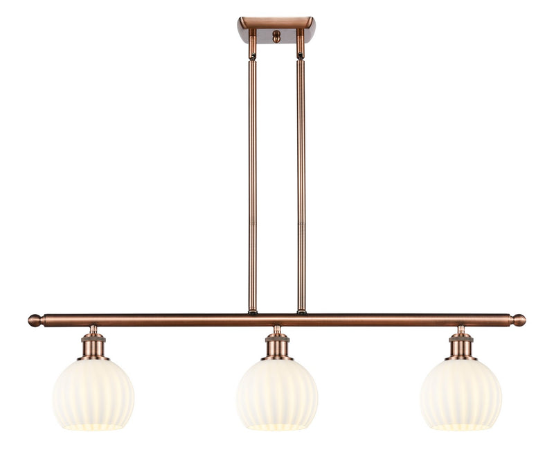 Innovations 516-3I-AC-G1217-6WV LED Island Pendant, Antique Copper
