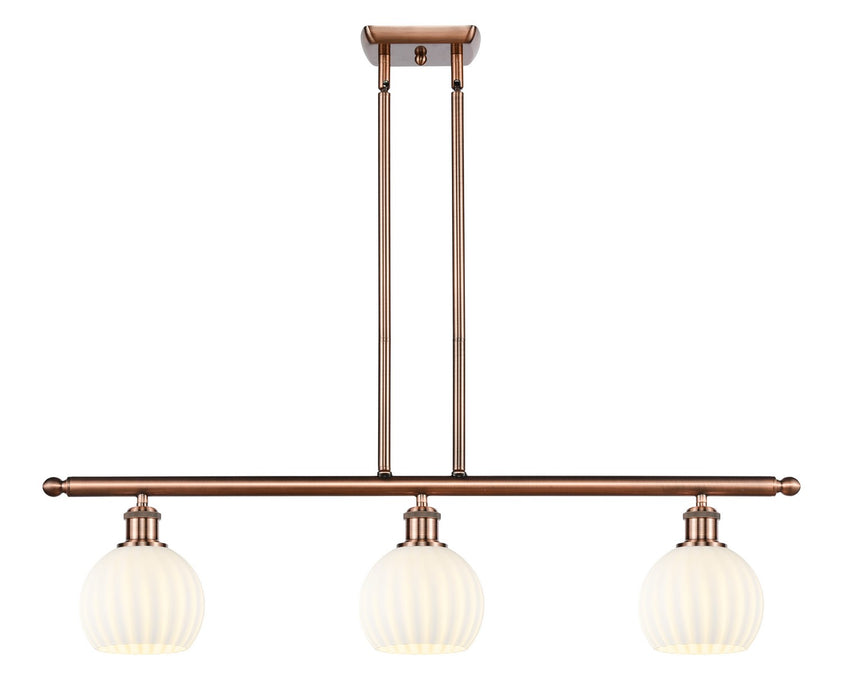 Innovations 516-3I-AC-G1217-6WV LED Island Pendant, Antique Copper