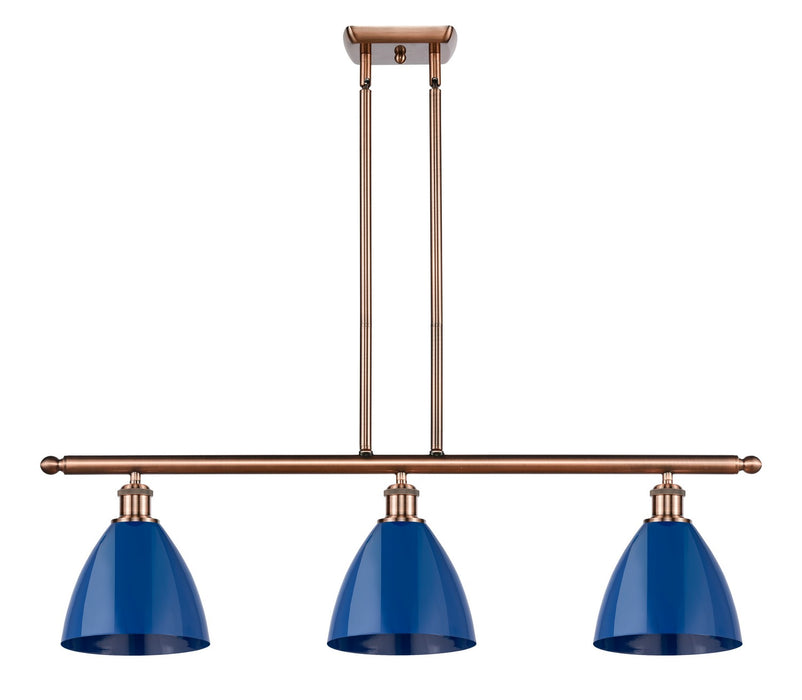 Innovations 516-3I-AC-MBD-75-BL Three Light Island Pendant, Antique Copper
