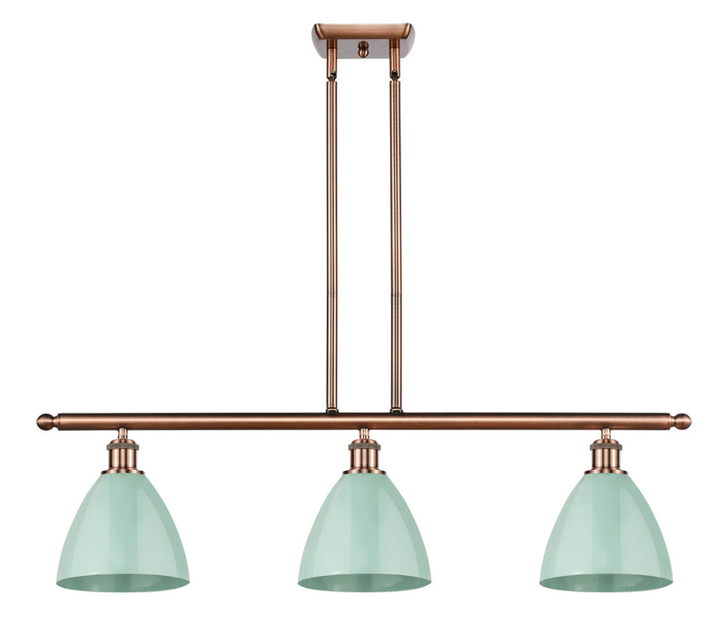 Innovations 516-3I-AC-MBD-75-SF Three Light Island Pendant, Antique Copper