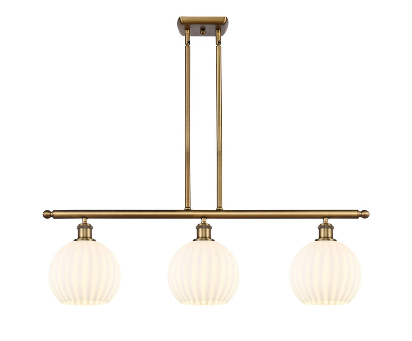 Innovations 516-3I-BB-G1217-8WV LED Island Pendant, Brushed Brass