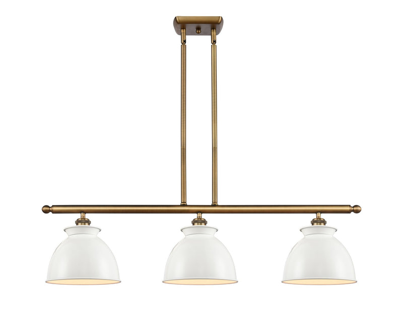 Innovations 516-3I-BB-M14-W Three Light Island Pendant, Brushed Brass