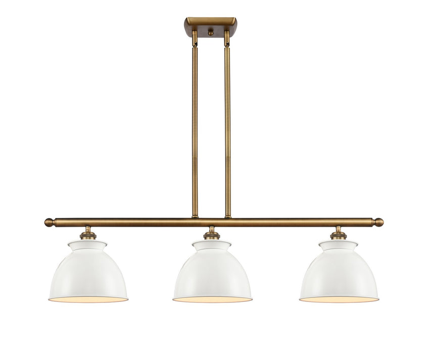 Innovations 516-3I-BB-M14-W Three Light Island Pendant, Brushed Brass