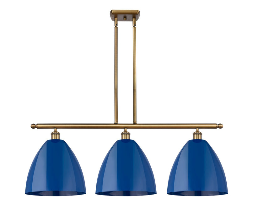 Innovations 516-3I-BB-MBD-12-BL Three Light Island Pendant, Brushed Brass