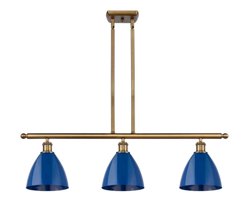 Innovations 516-3I-BB-MBD-75-BL Three Light Island Pendant, Brushed Brass
