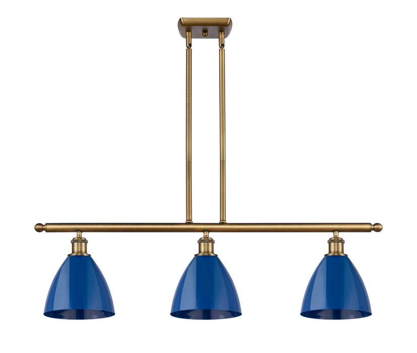 Innovations 516-3I-BB-MBD-75-BL Three Light Island Pendant, Brushed Brass