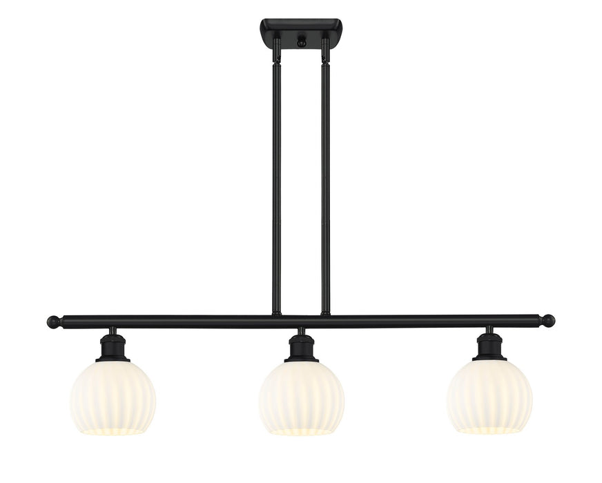 Innovations 516-3I-BK-G1217-6WV LED Island Pendant, Matte Black