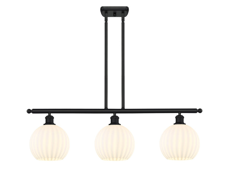 Innovations 516-3I-BK-G1217-8WV LED Island Pendant, Matte Black
