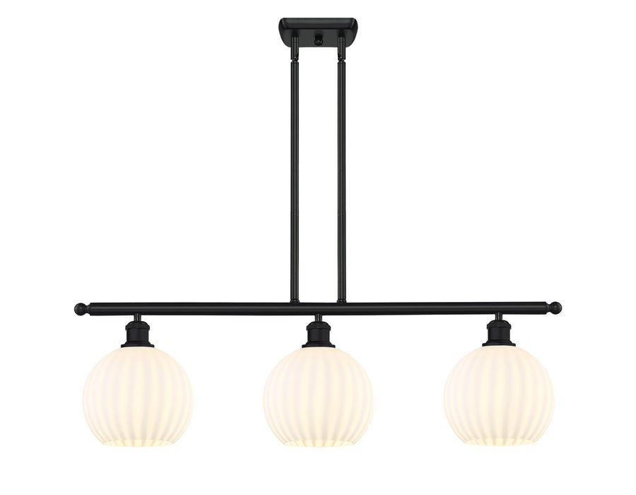 Innovations 516-3I-BK-G1217-8WV LED Island Pendant, Matte Black