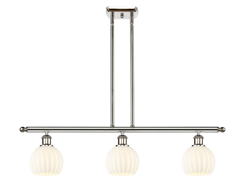 Innovations 516-3I-PN-G1217-6WV LED Island Pendant, Polished Nickel