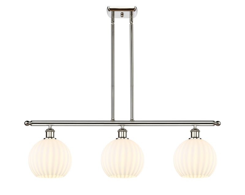 Innovations 516-3I-PN-G1217-8WV LED Island Pendant, Polished Nickel