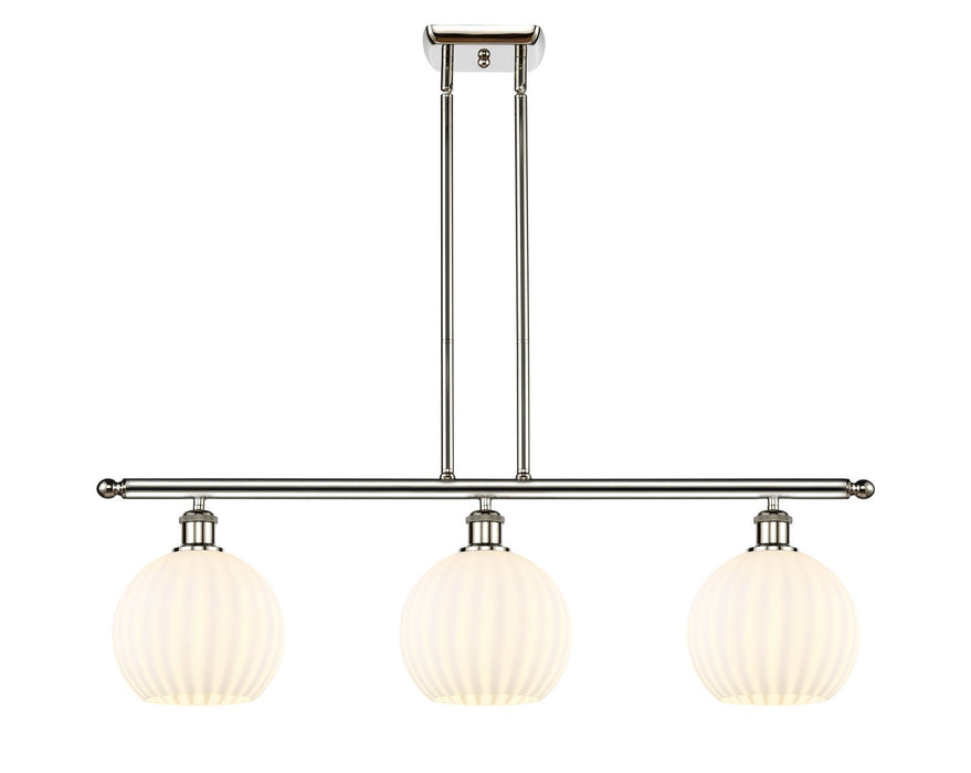 Innovations 516-3I-PN-G1217-8WV LED Island Pendant, Polished Nickel