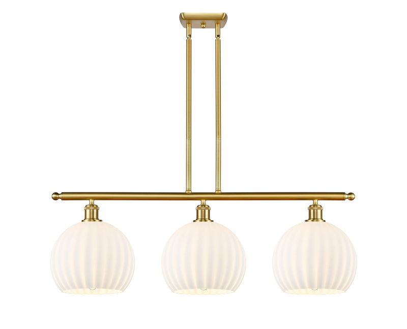 Innovations 516-3I-SG-G1217-10WV LED Island Pendant, Satin Gold