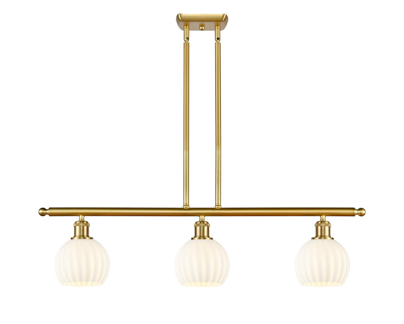 Innovations 516-3I-SG-G1217-6WV LED Island Pendant, Satin Gold