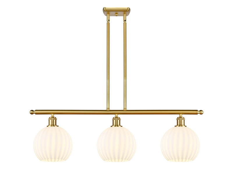 Innovations 516-3I-SG-G1217-8WV LED Island Pendant, Satin Gold