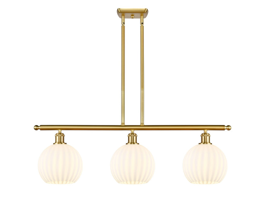 Innovations 516-3I-SG-G1217-8WV LED Island Pendant, Satin Gold